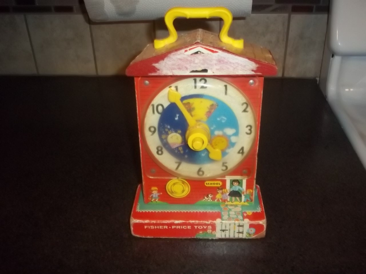 Fisher Price Musical tick Tock Clock Music Box Teaching Clock