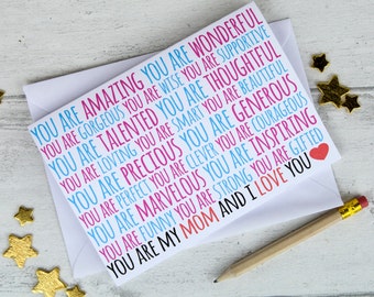 Mothers Day Card, Mom card, card for Mom, Mom birthday card