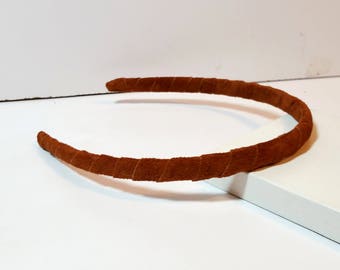 Brown suede Headband -suede wrap headbands- Girls Hair Accessory - Teen Headband- Adult Headband.