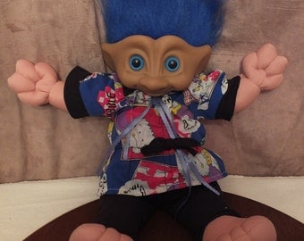 Treasure Trolls Blue Hair Troll Large Soft Body Troll Doll Ace Novelty Troll