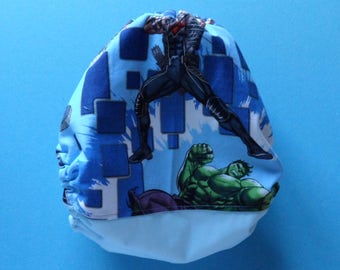 SassyCloth one size pocket diaper with Avengers cotton print. Ready to ship.