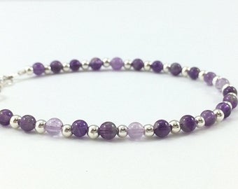 Amethyst Bracelet / Dainty Amethyst Bracelet / Stackable Bracelet / Stone Bracelet / Gemstone Bracelet