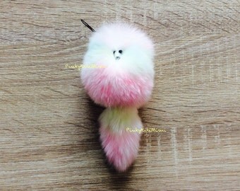 keychain pom fur pom yellow fluffy Pom pom tail Etsy keychain pom fur pom yellow fluffy Pom pom tail Etsy