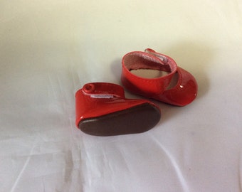 Red mary janes, doll shoes, fit Wellie Wisher