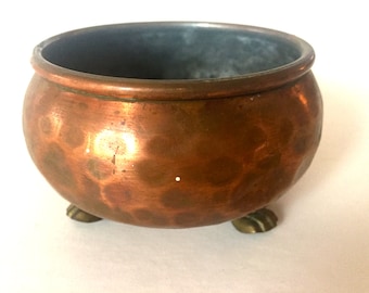 Vintage Coper Footed Planter.