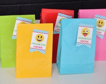 Emoji Party Favor Bag Set, Emoji Party, Party Tags, Emoji Birthday Party, Emoji Party Supplies