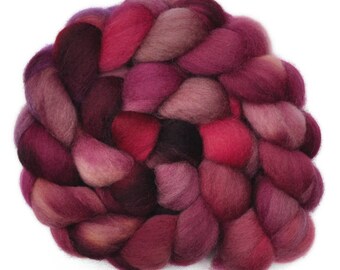 Hand painted roving - Corriedale Cross wool spinning fiber - 4.1 ounces - Duty Calls 1