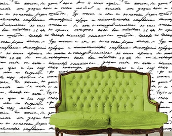 Removable Wallpaper- Love Letter- Peel & Stick Self Adhesive Fabric Temporary Wallpaper-Repositionable-Reusable- FAST. EASY.