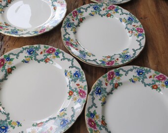RESERVED FOR INGA Set of 6 Royal Cauldon 'Victoria' vintage china tea/salad plates