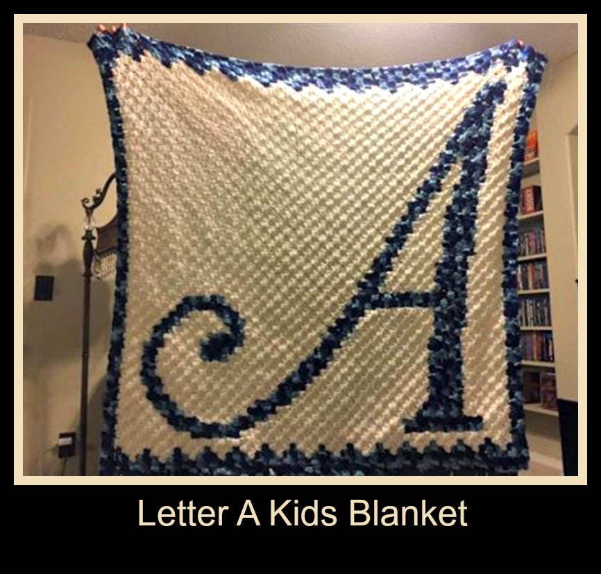 letter a kids afghan c2c graph crochet pattern