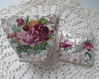 Old Foley James Kent Staffordshire Made in England Covered Jelly Jar