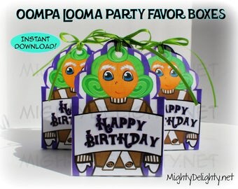 Oompa Loompa Favor Box. Instant Download! Perfect for a Willy Wonka Party!