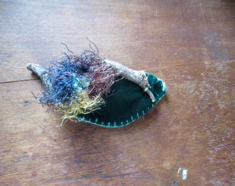 magical eggs in fairy nest, curly twig woodland barrette, clasp,