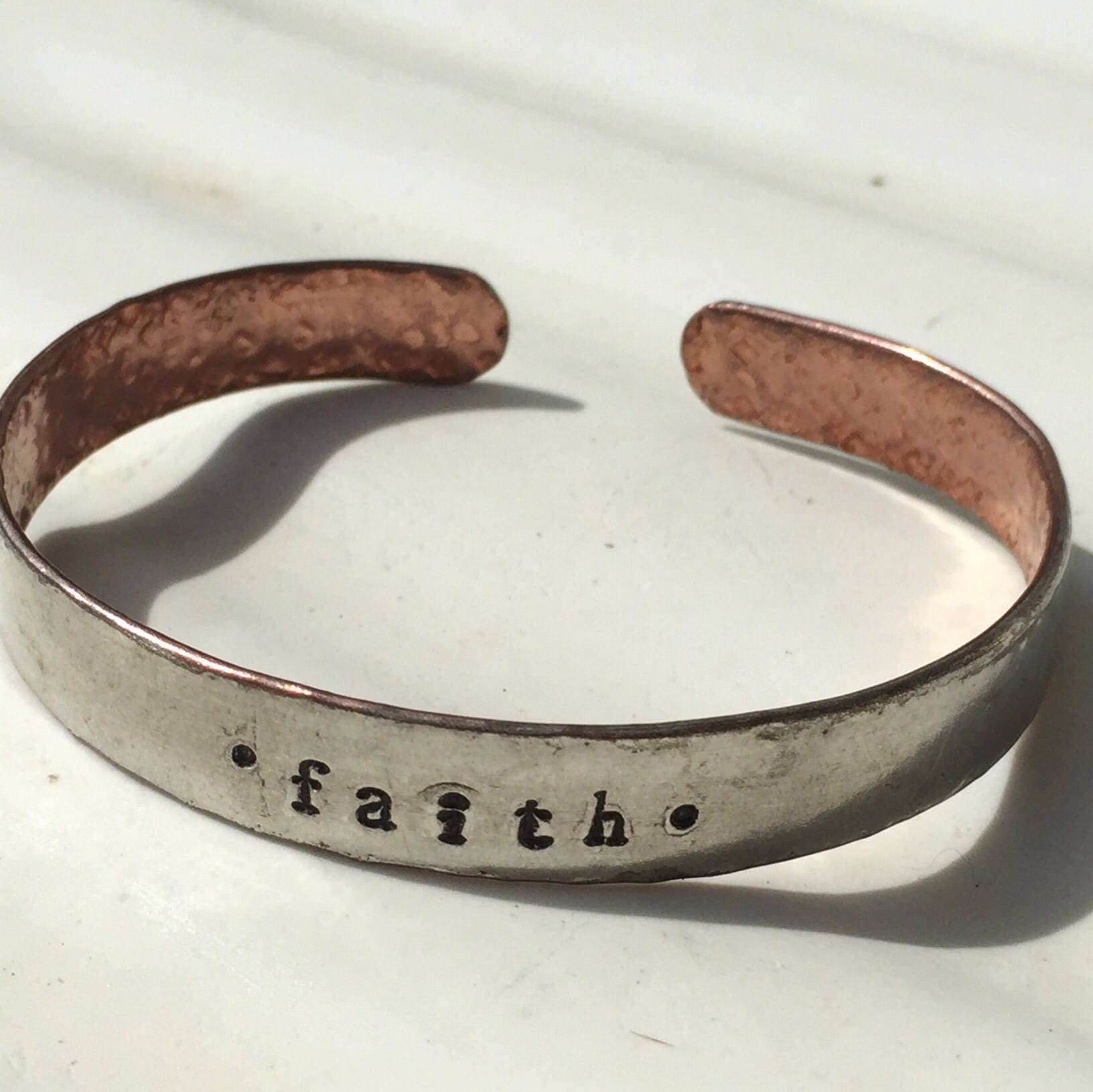 Faith Inspiring Bracelet Copper Soldered FAITH Bracelet with