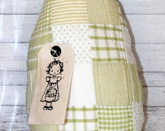 Large Primitive Vintage Quilted Easter Egg