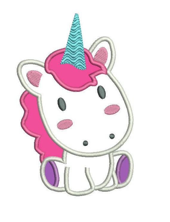 Download Baby Unicorn Applique Embroidery Design Instant Download