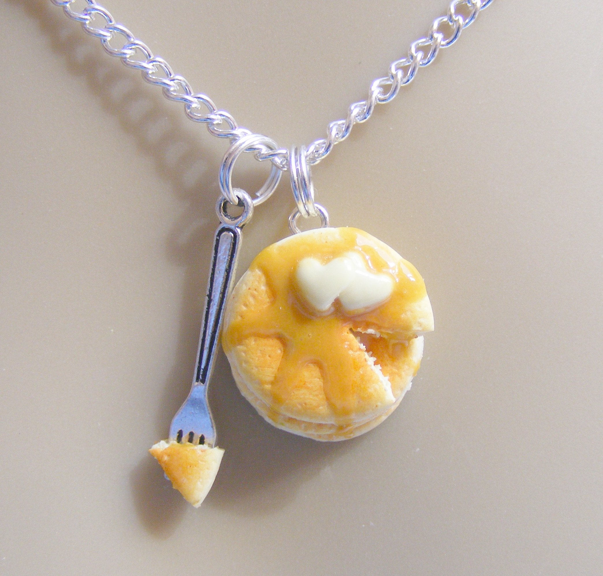 Food Jewelry Pancake Necklace Waffle Necklace Miniature