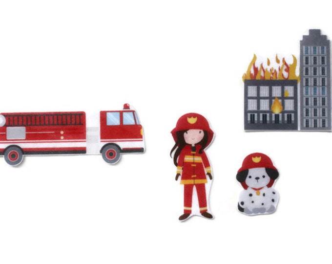 Firefighter Felt Story Set - Learning Toy for Toddlers, Activity Board, Waldorf Toddler Toy, Quiet Book Travel Toy, Felt Board Fireman Toy