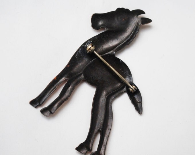 Copper horse Brooch - Southwestern - Donkey Pony figurine pin