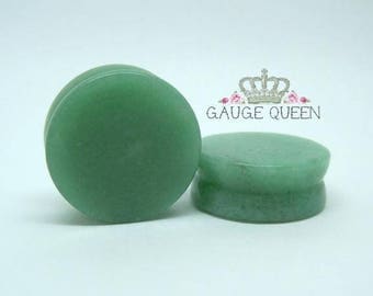Jade Stone Plugs / Gauges. 7/8" / 22mm, 15/16" / 24mm
