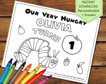 The Very Hungry Caterpillar Birthday Party Favor, Very Hungry Caterpillar Party Activity Book, Very Hungry Caterpillar Party Games
