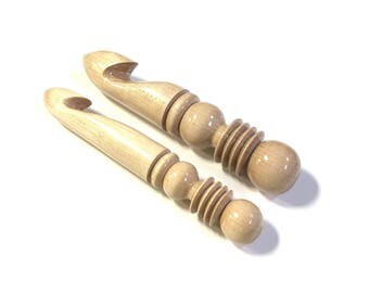 Kay's Fat Crochet Hooks ™ Set 40 mm 30 mm Jumbo Birch Wood Crochet Hook Extreme Crochet Hook