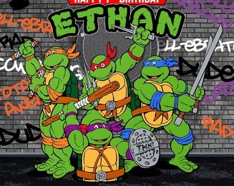 Teenage Mutant Ninja Turtles Themed Backdrop- .JPEG File via Email Delivery - You Print Your Own