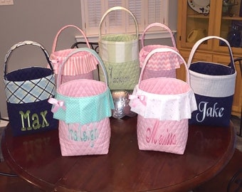 Personalized Easter Basket. Boy or Girl Easter Bag. Several Prints To Choose From. Name Embroidered For Free