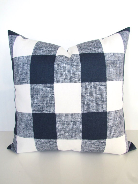 BLUE Plaid PILLOW Covers Blue Buffalo Plaid Throw Pillows Navy