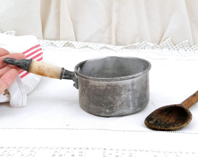 Vintage Small Cooking Pan / Pot with Wooden Handle, Toy Saucepan from France, French Kitchen, Child's Play House, Doll's House, Retro