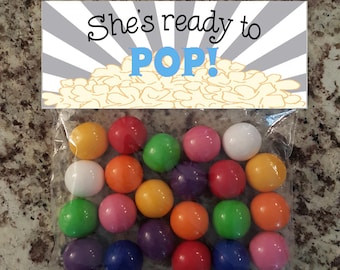She's Ready to Pop- Blue Bag Topper