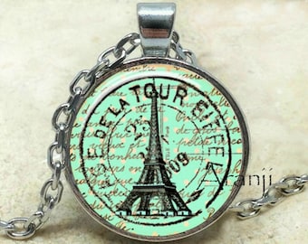Eiffel Tower art pendant, Eiffel Tower necklace, Eiffel Tower pendant, Eiffel Tower jewelry, Paris necklace, Paris pendant, Pendant #SP150P