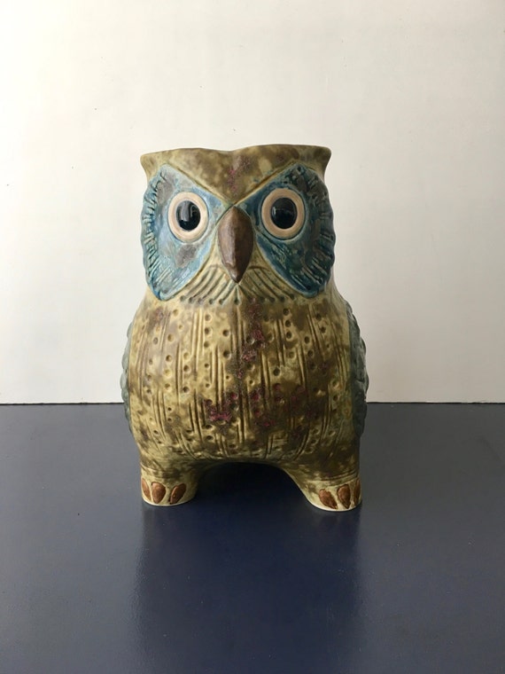 vintage Lladro owl vase planter porcelain owl large