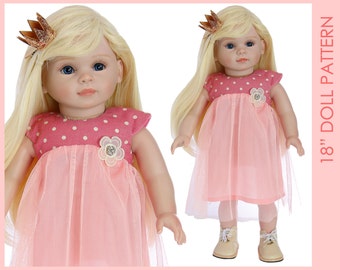18 inch doll pattern, 18 inch doll dress pattern, 18 inch doll clothes patterns, Doll Dress Pattern, Doll Patterns, DOLL JASMINE