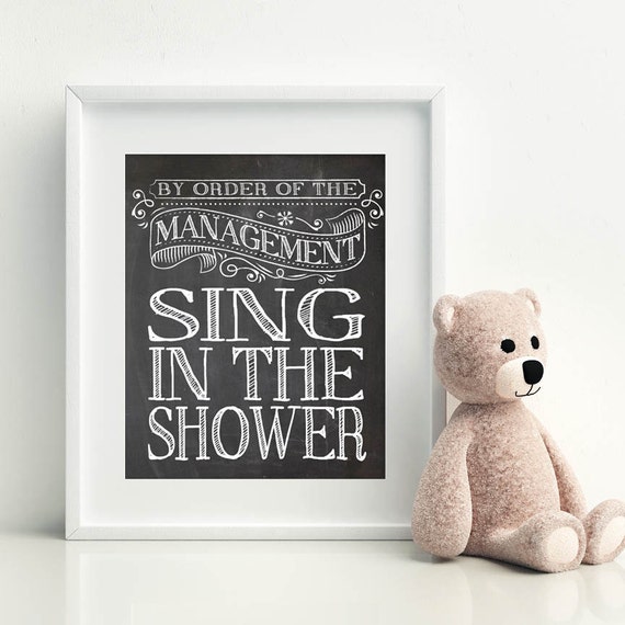 SING in THE SHOWER Kids bathroom art Funny bathroom art