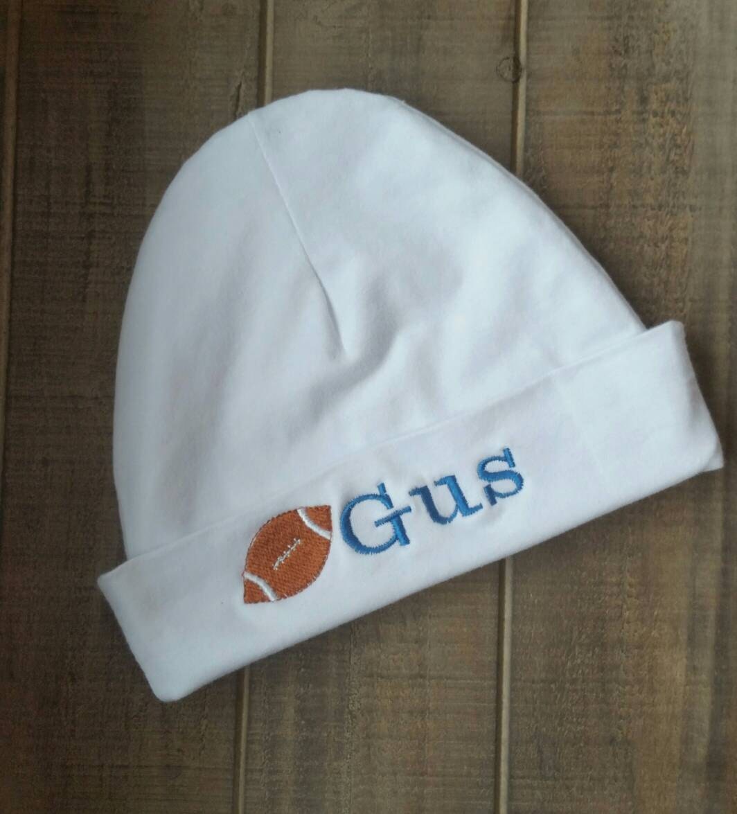 Personalized baby hat football hat newborn baby hat newborn