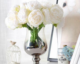 Silk Peony Bouquet Quality Wedding Flowers 5 Heads Artificial Peonies Bouquet For Bridal Bridesmaids Bouquet DIY Flowers Centerpieces