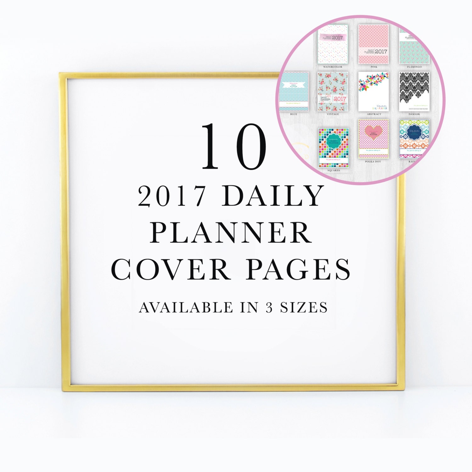 2017 Daily Planner Cover Page All 10 Designs for One Price