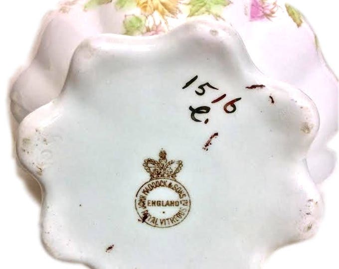 John Maddock Royal Vitreous Pitcher, Home Decor, Porcelain Vintage Decorative Pitcher With Roses England