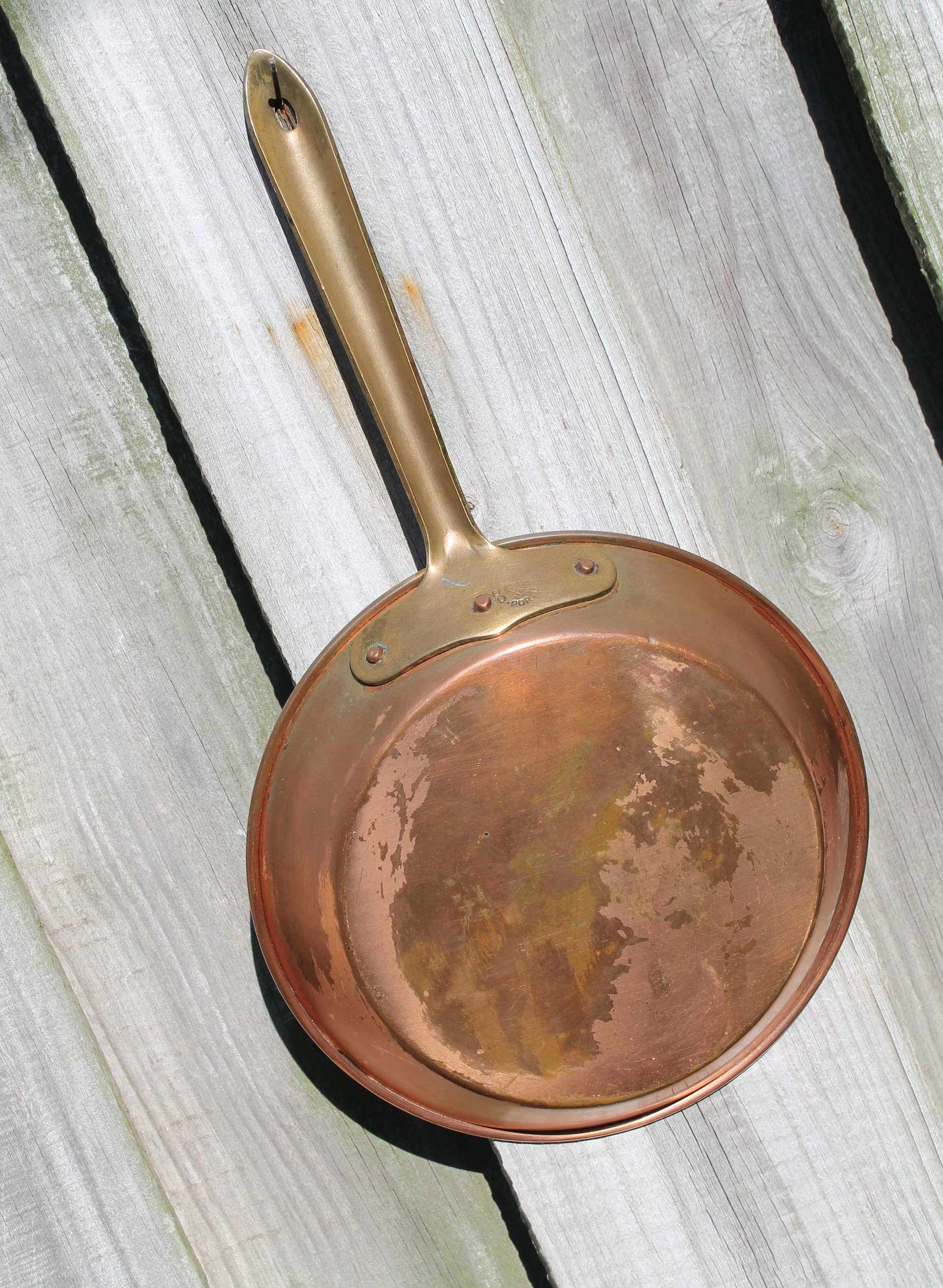 Copper Skillet Copper Copral Skillet Brass Handle Tin