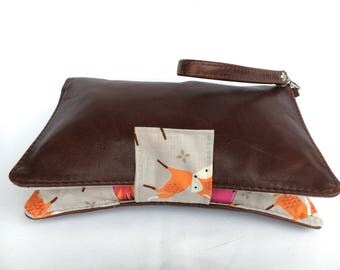 The Deluxe Nappy Wallet/Diaper Clutch - The handmade Leather Nappy Wallet with it all!