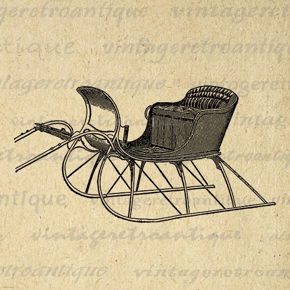 Items similar to Digital Printable Antique Sleigh Image Sled Download ...