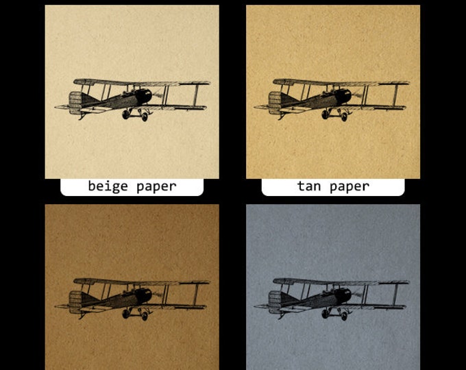 Printable Airplane Digital Image Download Antique Biplane Graphic Plane Image Vintage Clip Art Jpg Png Eps HQ 300dpi No.125