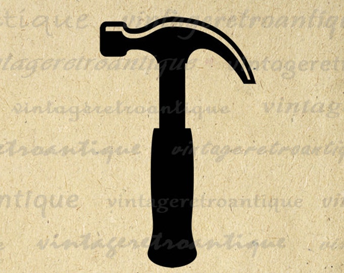 Printable Digital Hammer Graphic Hammer Icon Image Construction Home Improvement Download Antique Clip Art Jpg Png HQ 300dpi No.4424