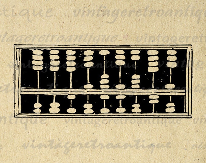 Abacus Antique Math Calculator Printable Graphic Image School Education Class Download Digital Vintage Clip Art HQ 300dpi No.3481