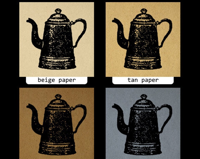 Teapot Image Digital Download Tea Pot Printable Illustration Graphic Vintage Clip Art Jpg Png Eps HQ 300dpi No.1353