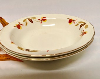 Mid Century Hall China Jewel Tea Autumn Leaf Dessert/Berry Bowls (2), 1940s Collectible/Autumn Leaf Pattern/Replacements/Gift Idea/USA Made/