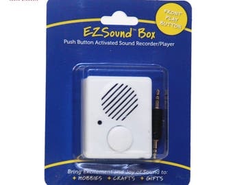 EZSound Box - Front Play Button for Personal Messages, Stuffed Toys, Hobbies, Craft Projects, etc - 200 seconds - Rerecordable - SEE VIDEO -