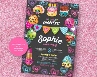 Shopkins Invitation, Shopkins Invite, Shopkins Party, Shopkins Printable, Shopkins Party Invitations