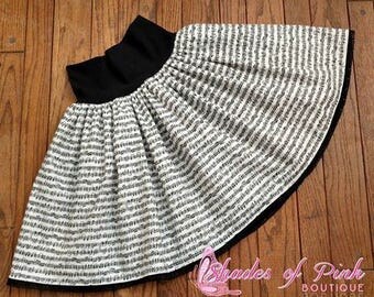 Wendys everyday play skirt yoga band skirt baby girl girls skirt music note